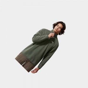 Chaquetas De Lana The North Face 100 Glacier Quarter-zip Hombre Verde Oliva Verdes | 31460-VGOX