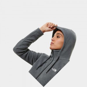 Chaquetas De Lana The North Face Mezzaluna Full Zip Mujer Negros Blancos | 48162-MJQS
