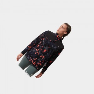Chaquetas De Lana The North Face Printed Tka Glacier Popper Button Mujer Naranjas Negros | 45810-MAOV