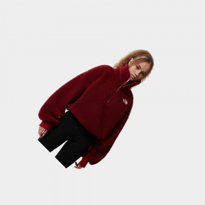 Chaquetas De Lana The North Face Printed Platte Sherpa Mujer Rojos | 34176-WSBF
