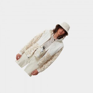 Chaquetas De Lana The North Face Printed Denali 2 Mujer Plateados Grises Leopardo Blancos | 85763-RYPX