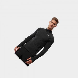 Chaquetas De Lana The North Face Summit Half-zip Dot Hombre Negros | 82697-PCKM
