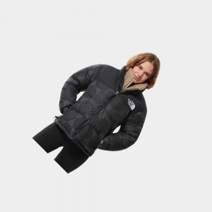 Chaquetas De Plumas The North Face 1996 Printed Retro Nuptse Mujer Negros | 86457-TWSZ