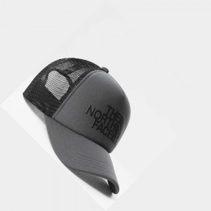 Gorras The North Face Tnf Logo Trucker Mujer Grises Negros | 46879-LFMN