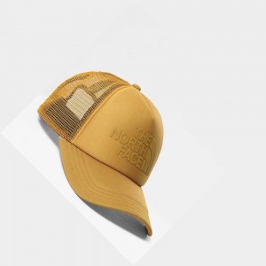 Gorras The North Face Tnf Logo Trucker Mujer Amarillos | 01276-XJBN