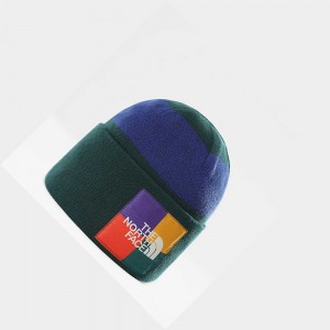 Gorro The North Face Colourblock Knitted Mujer Verdes | 42315-SNAG