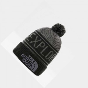 Gorro The North Face Retro Tnf Pom Hombre Grises Negros | 46170-BLFY