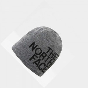 Gorro The North Face Reversible Tnf Banner Mujer Grises Negros | 16034-LMIR