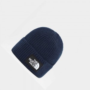 Gorro The North Face Tnf Logo Box Cuffed Hombre Azul Marino | 97210-UJMF