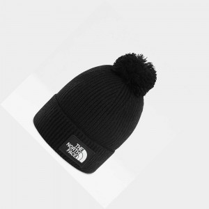 Gorro The North Face Tnf Logo Box Pom Hombre Negros | 75369-AXEF