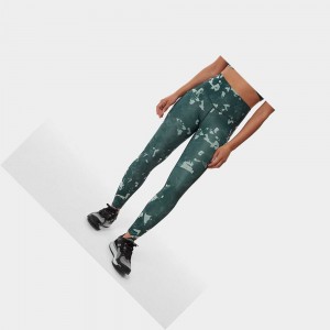 Leggins The North Face Printed Motivation 7/8 Mujer Verdes | 16732-CILJ