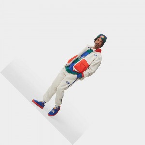 Pantalon Jogger The North Face Colour Block Fleece Hombre Blancos Azules | 56084-WAPB