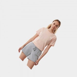 Short The North Face Graphic Logo Mujer Grises Claro | 58710-UXLI