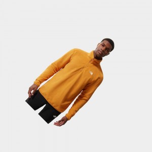 Sudadera The North Face 100 Glacier Quarter-zip Fleece Hombre Amarillos | 73942-QTUH