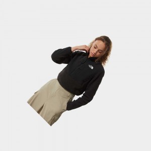 Sudadera The North Face Cropped Denali Fleece Mujer Negros | 15289-GQSN