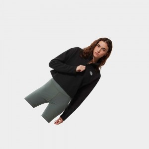 Sudadera The North Face Cropped Glacier Fleece Mujer Negros | 09254-AIGY