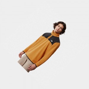 Sudadera The North Face Tka Glacier Snap-neck Fleece Hombre Amarillos Negros | 36728-WKIL