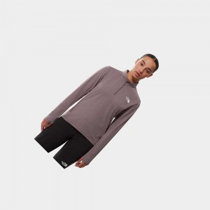 Sudadera con Capucha The North Face Riseway 1/2 Zip Mujer Grises Oscuro Morados | 12389-HASI