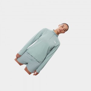 Sudadera con Capucha The North Face Riseway 1/2 Zip Mujer Plateados Azules | 27364-RZBN