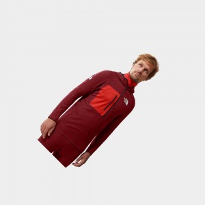 Suéteres The North Face Amk L2 ½ Zip Futurefleece Hombre Rojos | 21934-PZER